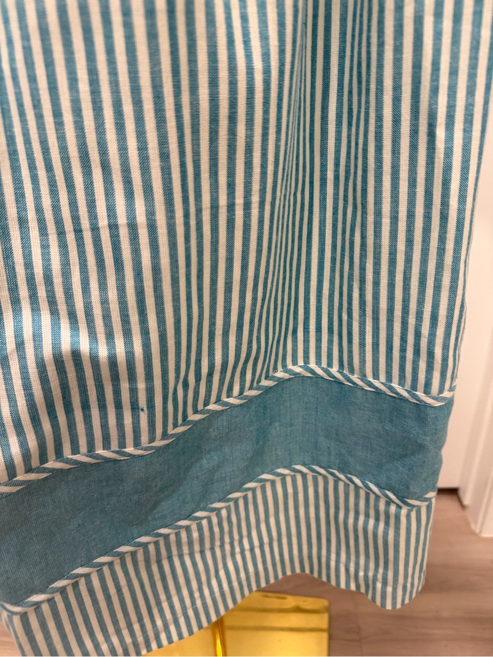 Bechamel Blue Stripe Patio Dress with Tropical Embroidery - Picture 9 of 10